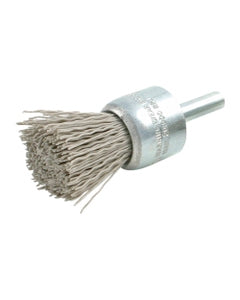 3/4″ Diameter × 1/4″ Shank Diameter × 7/8″ Trim Length, 0.018″ Abrasive Nylon Bristle, Silicon Carbide, Solid End Brush