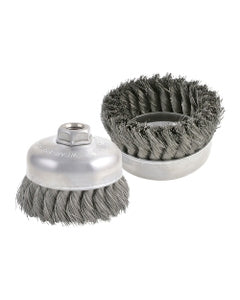 ‎0.014″ Bristle Dia., 3″ × 7/8″, 5/8″-11 Arbor Hole, Carbon Steel, Knotted Wire Single Row Brush