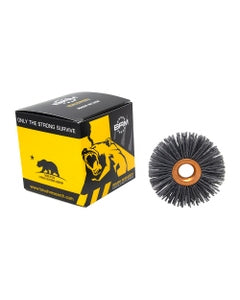 2 1/2″ Diameter × 1/2″ Width, 80 Grit, Silicon Carbide, 0.040″ Crimped Bristle, Wheel Brush