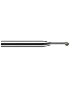 ‎0.118″ Dia. × 0.101″ LOC × 1/8″ Shank Size × 1-1/2″ OAL, Flute, Carbide, Uncoated, Ballnose Endmill