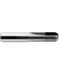 90130 Ballnose End Mill, 8 mm Dia. × 10 mm LOC × 8 mm Shank Dia. × 64 mm OAL, 2 Flute, Carbide, Uncoated