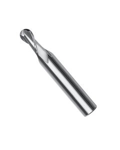 Ballnose End Mill - 1 mm Dia. × 0.0591″ LOC × 3 mm Shank Dia. × 39 mm OAL, 2 Flute, Carbide