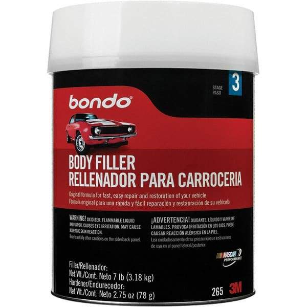 3M - Body Filler - 7 Lb Body Filler, 2-3/4 oz Cream Hardener - USA Tool & Supply