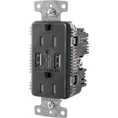 Hubbell Wiring Device-Kellems - USB Receptacles Number of USB Ports: 2 Number of Receptacles: 2 - USA Tool & Supply