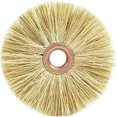 Brush Research Mfg. - 2-1/2" OD, 1/2" Arbor Hole, Crimped Tampico Wheel Brush - 3/8" Face Width, 13/16" Trim Length, 20,000 RPM - USA Tool & Supply
