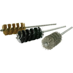 Brush Research Mfg. - 5/8" Diam Helical Steel Tube Brush - Single Spiral, 0.008" Filament Diam, 1-3/4" Brush Length, 5" OAL, 0.19" Diam Galvanized Steel Shank - USA Tool & Supply