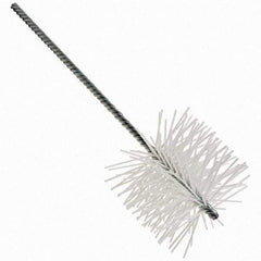 Brush Research Mfg. - 5-1/2" Diam Helical Nylon Tube Brush - Single Spiral, 0.079" Filament Diam, 8" Brush Length, 8" OAL, 0.292" Diam Galvanized Steel Shank - USA Tool & Supply
