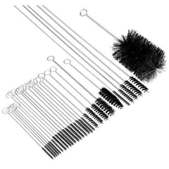 Brush Research Mfg. - 3/4" Diam Helical Nylon Tube Brush - Single Spiral, 0.028" Filament Diam, 3" Brush Length, 14" OAL, 0.245" Diam Galvanized Steel Shank - USA Tool & Supply