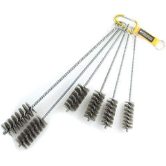 Brush Research Mfg. - 1-3/4" Diam Helical Steel Tube Brush - Single Spiral, 0.012" Filament Diam, 3-1/2" Brush Length, 18" OAL, 0.292" Diam Galvanized Steel Shank - USA Tool & Supply