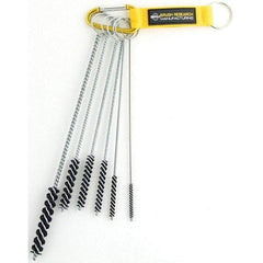 Brush Research Mfg. - 7/16" Diam Helical Nylon Tube Brush - Single Spiral, 0.168" Filament Diam, 3" Brush Length, 10" OAL, 0.168" Diam Galvanized Steel Shank - USA Tool & Supply