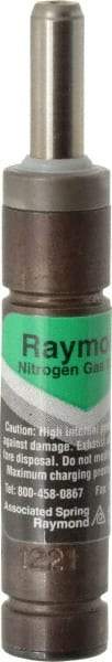 Associated Spring Raymond - 12mm Diam, 15mm Max Stroke, Green Nitrogen Gas Spring Cylinder - 55mm Body Length, 72mm OAL, 40 Lb Full Stroke Spring Force, 1,050 psi Initial Charge - USA Tool & Supply