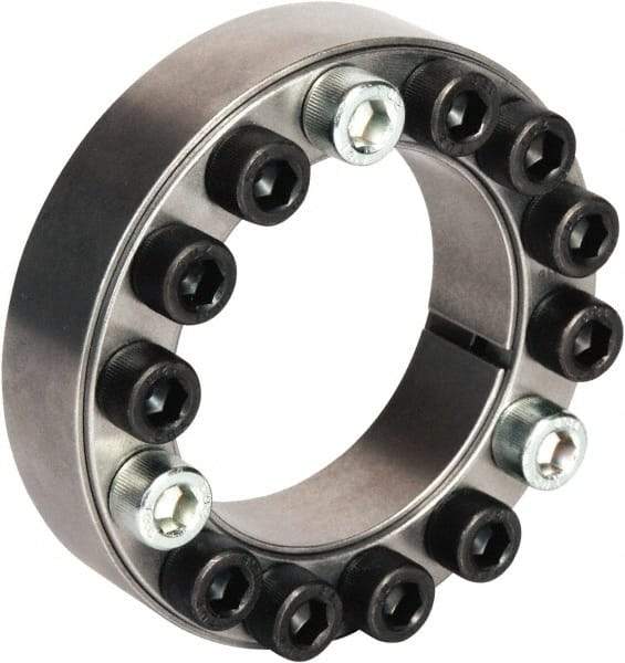 Climax Metal Products - M8 Thread, 1-11/16" Bore Diam, 2.953" OD, Shaft Locking Device - 12 Screws, 19,706 Lb Axial Load, 2.953" OAW, 0.787" Thrust Ring Width, 1,386 Ft/Lb Max Torque - USA Tool & Supply
