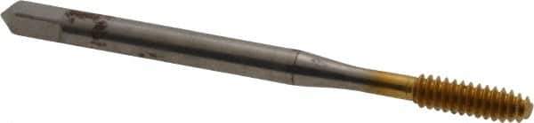 Balax - #6-32 UNC H4 Thread Limit Bottoming Thread Forming Tap - High Speed Steel, TiN Finish, 2" OAL, 11/16" Thread Length, Right Hand Thread, Series BXB - USA Tool & Supply