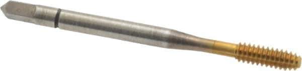 Balax - #6-32 UNC H7 Thread Limit Bottoming Thread Forming Tap - High Speed Steel, TiN Finish, 2" OAL, 11/16" Thread Length, Right Hand Thread, Series BXB - USA Tool & Supply