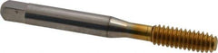 Balax - 1/4-20 UNC H7 Thread Limit Bottoming Thread Forming Tap - High Speed Steel, TiN Finish, 2-1/2" OAL, 1" Thread Length, Right Hand Thread, Series BXB - USA Tool & Supply