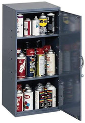 Durham - 2 Shelf Wall Storage Cabinet - Steel, 13-3/4" Wide x 12-3/4" Deep x 30" High, Gray - USA Tool & Supply