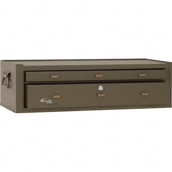 Kennedy - 2 Drawer Brown Drawer Chest Base - 28-1/8" Wide x 7-7/8" High x 9-5/8" Deep, Use with Chests 526, 52611 - USA Tool & Supply