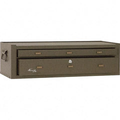 Kennedy - 2 Drawer Brown Drawer Chest Base - 28-1/8" Wide x 7-7/8" High x 9-5/8" Deep, Use with Chests 526, 52611 - USA Tool & Supply