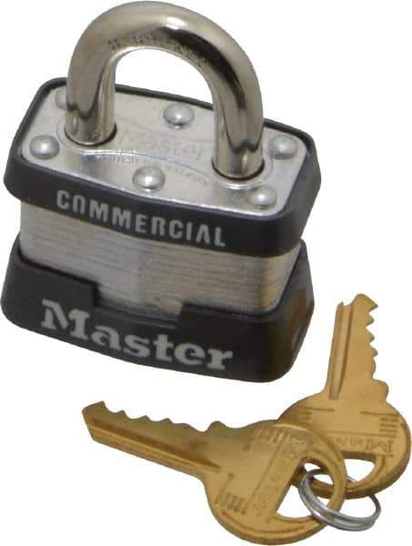 Master Lock - 3/4" Shackle Clearance, Keyed Alike Maximum Security Padlock - 9/32" Shackle Diam, Laminated Steel - USA Tool & Supply