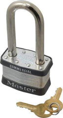 Master Lock - 2-1/2" Shackle Clearance, Keyed Alike Maximum Security Padlock - 3/8" Shackle Diam, Laminated Steel - USA Tool & Supply