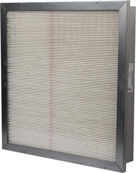 Made in USA - 24" Noml Height x 24" Noml Width x 4" Noml Depth, 85% Capture Efficiency, Wireless Pleated Air Filter - MERV 13, Microfiberglass Paper, Integrated Metal Frame, 500 Max FPM, 2,000 CFM, For Any Unit - USA Tool & Supply