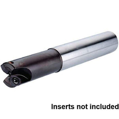 Kennametal - 25mm Cut Diam, 25mm Shank Diam, Cylindrical Shank Indexable High-Feed End Mill - Screw Holding Method, Through Coolant - USA Tool & Supply