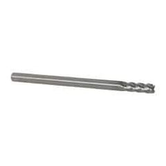 Accupro - 1/4", 3/4" LOC, 1/4" Shank Diam, 4" OAL, 4 Flute, Solid Carbide Square End Mill - Single End, Uncoated, Spiral Flute, 40° Helix, Centercutting, Right Hand Cut, Right Hand Flute - USA Tool & Supply