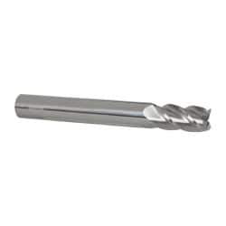 Accupro - 3/4", 1-1/2" LOC, 3/4" Shank Diam, 6" OAL, 4 Flute, Solid Carbide Square End Mill - Single End, Uncoated, Spiral Flute, 40° Helix, Centercutting, Right Hand Cut, Right Hand Flute - USA Tool & Supply