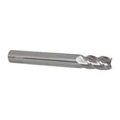 Accupro - 3/4", 1-1/2" LOC, 3/4" Shank Diam, 6" OAL, 4 Flute, Solid Carbide Square End Mill - Single End, Uncoated, Spiral Flute, 40° Helix, Centercutting, Right Hand Cut, Right Hand Flute - USA Tool & Supply