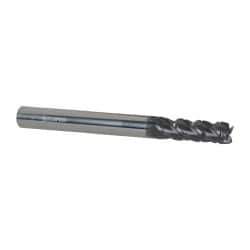 Accupro - 1/4" Diam, 3/4" LOC, 4 Flute Solid Carbide Roughing & Finishing Square End Mill - AlTiN Finish, 2-1/2" OAL, 1/4" Shank Diam, Straight Shank, 40° Helix, Centercutting - USA Tool & Supply