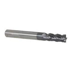 Accupro - 5/16" Diam, 3/4" LOC, 4 Flute Solid Carbide Roughing & Finishing Square End Mill - AlTiN Finish, 2-1/2" OAL, 5/16" Shank Diam, Straight Shank, 40° Helix, Centercutting - USA Tool & Supply
