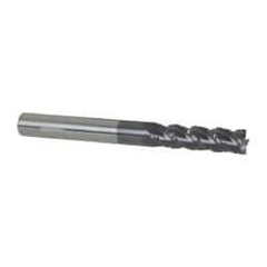 Accupro - 5/16" Diam, 1-1/8" LOC, 4 Flute Solid Carbide Roughing & Finishing Square End Mill - AlTiN Finish, 3" OAL, 5/16" Shank Diam, Straight Shank, 40° Helix, Centercutting - USA Tool & Supply