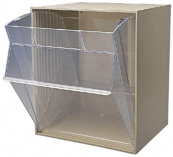Quantum Storage - 11-13/16" Wide x 13-7/8" High x 11-7/8" Deep, Small Parts Tip Out Stacking Bin Organizer - Polystyrene Frame, 1 Compartments, 11-1/16" Wide x 13-5/8" High x 8-7/8" Deep Bin - USA Tool & Supply