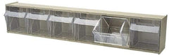 Quantum Storage - 23-5/8" Wide x 4-1/2" High x 3-5/8" Deep, Small Parts Tip Out Stacking Bin Organizer - Polystyrene Frame, 6 Compartments, 3-1/2" Wide x 3-3/4" High x 2-5/8" Deep Bin - USA Tool & Supply