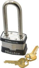 Master Lock - 2-1/2" Shackle Clearance, Keyed Alike Maximum Security Padlock - 5/16" Shackle Diam, Laminated Steel - USA Tool & Supply