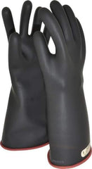 Salisbury by Honeywell - Class 1, Size L (9), 14" Long, Rubber Lineman's Glove - 7,500 AC Max Use Voltage, 10,000 AC Test Voltage, Black/Red, ASTM D120, IEC EN60903 - USA Tool & Supply