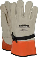 Salisbury by Honeywell - Size L (9), 12" Long, Cowhide Leather Protector - Not for Electrical Protection (ASTM F696-02), Wear Over Rubber Insulating Gloves, ASTM F496 - USA Tool & Supply