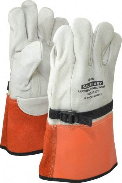 Salisbury by Honeywell - Size XL (10), 14" Long, Cowhide Leather Protector - Not for Electrical Protection (ASTM F696-02), Wear Over Rubber Insulating Gloves, ASTM F496 - USA Tool & Supply