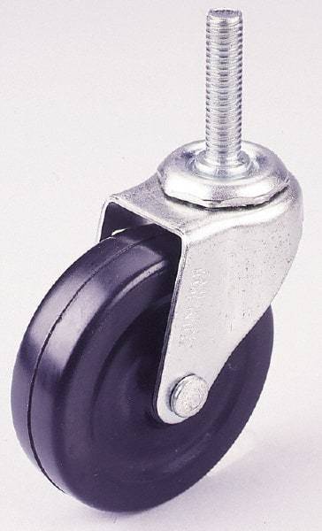 Albion - 5" Diam x 1-1/4" Wide x 6-15/32" OAH Stem Mount Swivel Caster - TPR, 225 Lb Capacity, Ball Bearing, 1/2-13 x 1-1/2" Threaded Stem - USA Tool & Supply
