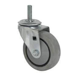 Albion - 4" Diam x 1-1/4" Wide x 5-13/32" OAH Stem Mount Swivel Caster - TPR, 200 Lb Capacity, Ball Bearing, 1/2-13 x 1-1/2" Threaded Stem - USA Tool & Supply