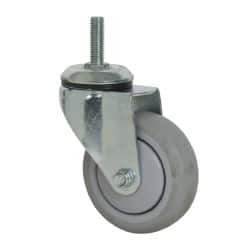 Value Collection - 4" Diam x 1-1/4" Wide x 5-13/32" OAH Stem Mount Swivel Caster - Polyurethane, 250 Lb Capacity, Ball Bearing, 1/2-13 x 1-1/2" Threaded Stem - USA Tool & Supply