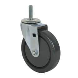 Albion - 5" Diam x 1-1/4" Wide x 6" OAH Stem Mount Swivel Caster - Polyurethane, 275 Lb Capacity, Ball Bearing, 1/2-13 x 1-1/2" Threaded Stem - USA Tool & Supply