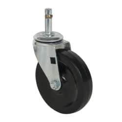 Albion - 4" Diam x 15/16" Wide x 4-5/8" OAH Stem Mount Swivel Caster - Soft Rubber, 115 Lb Capacity, Self-Lubricating Bearing, 7/16 x 1-17/32" Friction Stem - USA Tool & Supply