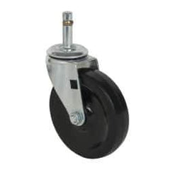 Albion - 4" Diam x 15/16" Wide x 4-5/8" OAH Stem Mount Swivel Caster - Soft Rubber, 115 Lb Capacity, Self-Lubricating Bearing, 7/16 x 1-17/32" Friction Stem - USA Tool & Supply
