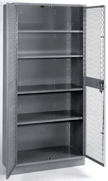 Lyon - 4 Shelf Visible Storage Cabinet - Steel, 36" Wide x 21" Deep x 72" High, Gray - USA Tool & Supply