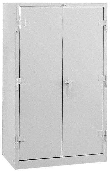 Durham - 3 Shelf Locking Storage Cabinet - Steel, 36" Wide x 24" Deep x 60" High, Gray - USA Tool & Supply