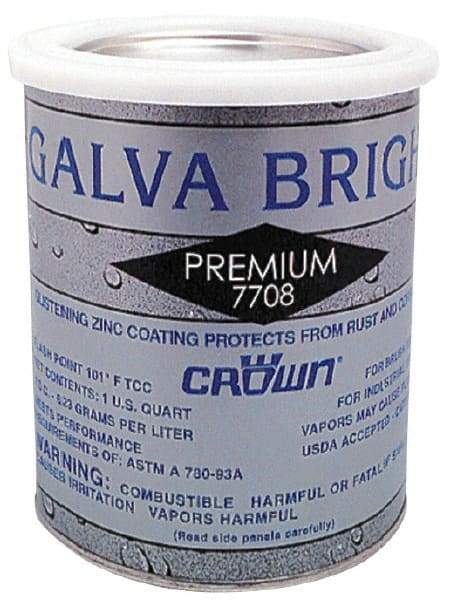 Crown - 32 oz Zinc Cold Galvanizing Compound - Comes in Bottle - USA Tool & Supply