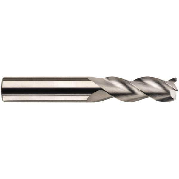 SGS - 1/4", 3 Flute, Single End, Solid Carbide, 0.01" Corner Radius End Mill - 4" OAL, 38° Helix, Right Hand Flute, 3/8" LOC, Right Hand Cut, 2-1/8" Extended Reach - USA Tool & Supply