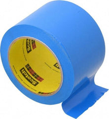 3M - Blue Solid Color Vinyl Tape - 3" Wide x 108' Long x 5.2 mil Thick, General Traffic - USA Tool & Supply