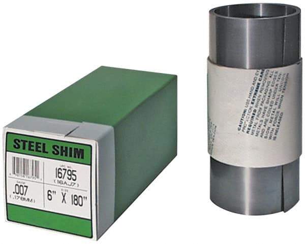 Made in USA - 10 Ft. Long x 12 Inch Wide x 0.012 Inch Thick, Roll Shim Stock - Brass - USA Tool & Supply